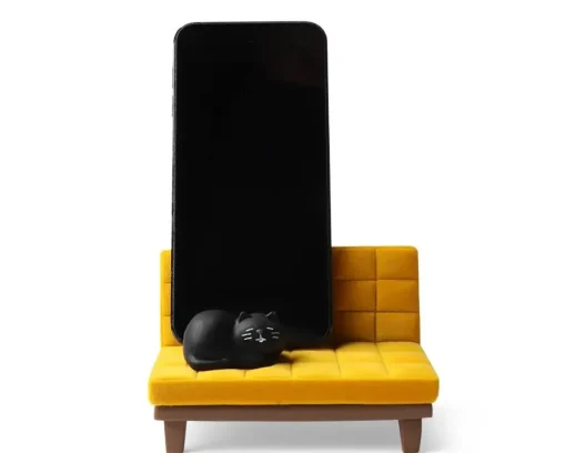 Phone Stand Cat On Sofa Yellow