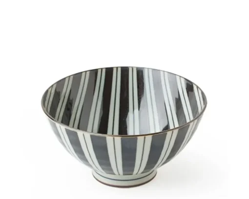 Retro Black & White 4.5" Rice Bowl Set
