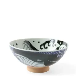 Rice Bowl Blue Whale Waves (Xl) 5-3/4"