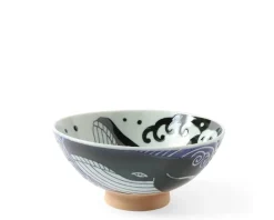 Rice Bowl Blue Whale Waves (Xl) 5-3/4"