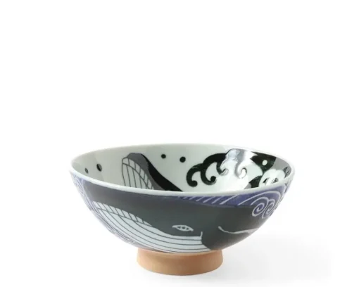 Rice Bowl Blue Whale Waves (Xl) 5-3/4"
