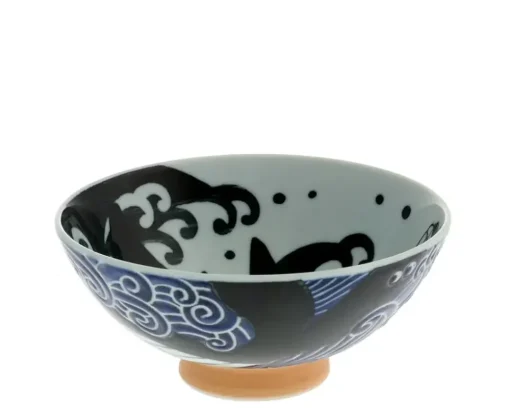 Rice Bowl Blue Whale Waves (Xl) 5-3/4"