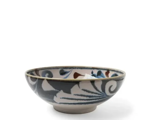 Rustic Blue Vines 8.5" Shallow Bowl