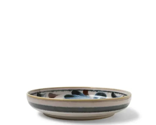 Rustic Blue Vines 7.75" Shallow Bowl