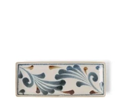 Rustic Blue Vines Rectangle Plate