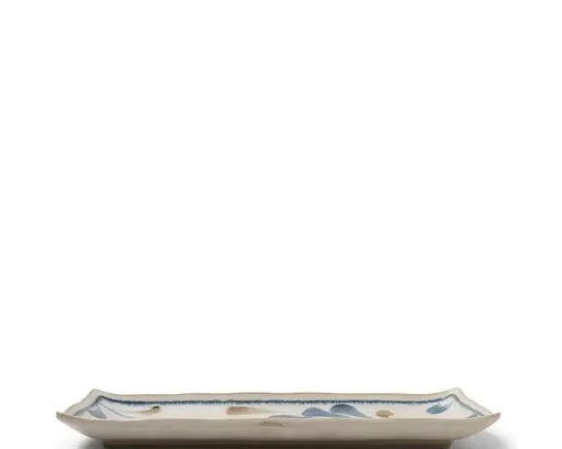 Rustic Blue Vines Rectangle Plate