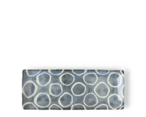 Rustic White Circles Rectangle Plate
