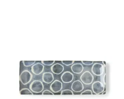 Rustic White Circles Rectangle Plate