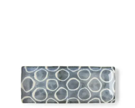 Rustic White Circles Rectangle Plate