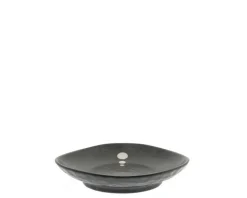 Satin Black White Dots Plate 5-1/4