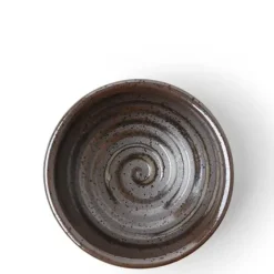 Sauce Dish Black Crystalline Swirl