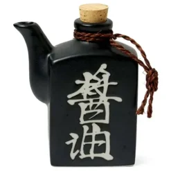Shoyu 6 Oz. Sauce Pot With Cork - Black Matte