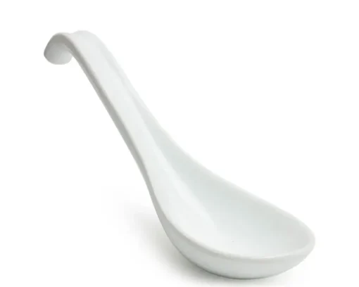Soup Spoon With Hook - White