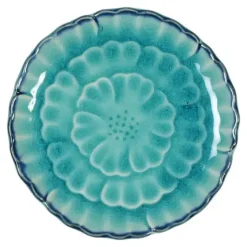 Turquoise Blue Flower 4.75" Plate