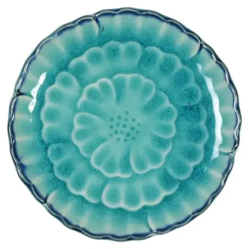 Turquoise Blue Flower 4.75" Plate