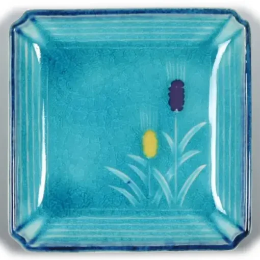 Turquoise Blue Mugi 4.5" Sq. Plate