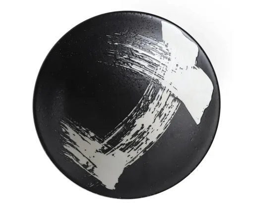 White Brush Stroke 9.75" Serving Bowl