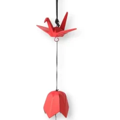 Wind Chime Peace Crane Red 1-7/8"